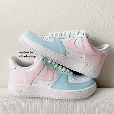 New With Box. Authentic Nike Air Force 1 Low. All Size Available. Pink Low-top Custom Sneakers For Spring, Nike Custom Pink Sneakers For Spring, Spring Pink Lace-up Custom Sneakers, Women Air Force 1, Blue Nike Air Force, Shoes Nike Air Force, Nike Shoes Air Force, Painted Sneakers, Preppy Shoes