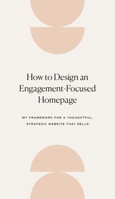 the cover of how to design an engagement - focused homepage