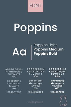 the font and numbers for poppin's light