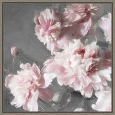 some pink flowers on a gray background