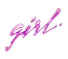 the word glyph is painted in pink and purple liquid on a white background