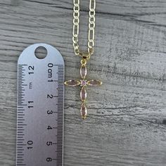 Gold plated necklace Butterfly charm not included Pendant measurement: 4cm long x 2.5cm wide 3MM figaro chain included Pink Cross Necklace, Necklace Butterfly, Keychain Necklace, Pink Cross, Figaro Chains, Figaro Chain, Anklet Bracelet, Gold Plated Bracelets, Evil Eye Necklace