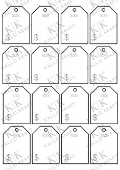 printable price tags with the numbers and symbols