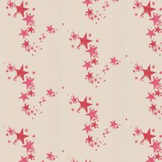 red stars are flying in the air on a beige background with pink and white colors