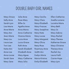 the baby girl names are shown in blue