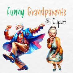 an old man and woman are dancing in front of the caption for funny grandparents