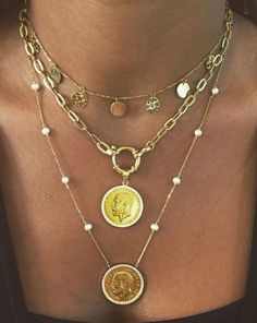 Gold Coin Necklace Design, Gold Stone Necklace, Coin Necklace Gold, Coins Jewelry, Gold Coin Necklace, Gold Coin, Coin Jewelry