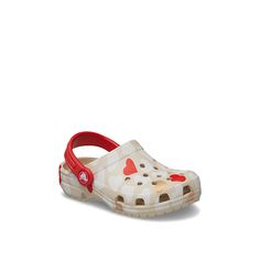 Crocs-Classic Heart Print Clog - Kids' The Classic Heart Print clog from Crocs can make your little ones turn adorable. Made with light Croslite foam, this EVA clog features heart print graphic that exhibits a lovely look. Also, this vegan clog can be customizable with Jibbitz charms. Not sure which size to order? Click here to check out our Kids’ Measuring Guide! For more helpful tips and sizing FAQs, click here . . Vegan Clogs, Cozy Slippers Boots, Styling Crocs, Wide Width Shoes, Slippers Cozy, Womens Reebok, Print Graphic, Slipper Boots, Fall Shopping