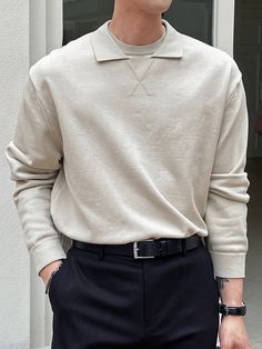 Grey Outfit Men, Mens College Fashion, Gentleman Mode, Sweater Outfits Men, Guys Clothing Styles, Mens Outfit Inspiration, Elegante Casual, Mens Fashion Casual Outfits