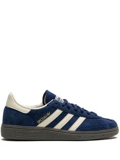 Find ADIDAS Handball Spezial Night Indigo Sneakers on Editorialist. navy blue suede logo stamp at side contrasting heel counter signature 3-Stripes logo round toe front lace-up fastening logo patch at the tongue branded insole gum-rubber sole These styles are supplied by a premium and authenticated sneaker marketplace. Stocking only the most sought-after footwear, they source and curate some of the most hard to find sneakers from around the world.