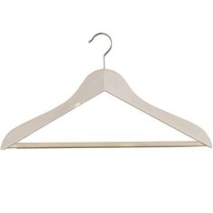 a white wooden hanger on a white background