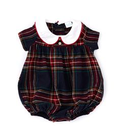 From Edgehill Collection&#x2C; this bubble features:Plaid printPeter Pan collarShort sleevesBubble body3-button placket back closureBanded/elastic legsCottonMachine wash/tumble dryImported. Woman Costumes, Xmas Dress, Goth Baby, Kid Clothes, Newborn Boy, Toddler Sizes, Baby Boy Newborn, Future Baby, Dillard's