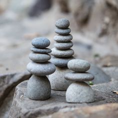 some rocks stacked on top of each other