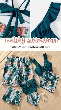 Get ready for beach fun with our Matching Family Hawaiian Swimsuits! From dad and son to mommy and daughter, everyone can rock the matchy-matchy look in style. Dive into summer adventures together with these adorable coordinating swimwear sets. #FamilySwimwear #MatchingSwimsuits #BeachReady Mommy And Daughter, Hawaiian Floral Print, Dad And Son, Floral Print Design