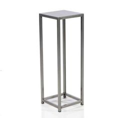 a metal stand with a white top on a white background