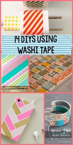 different ways to use washi tape for crafts and diy projects with text overlay that says, i'd diys using washi tape