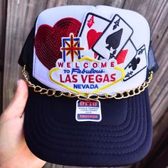 Las Vegas Trucker Hat Hat Activity, Hat Business, Patch Hats, Hat Patches, Hat Ideas, Fancy Hats, Dad Caps