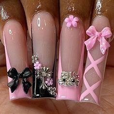 Fur Nails, Nail Designs Bling, Bunny Nails, Fancy Nails Designs, French Nail Designs, Long Acrylic Nails Coffin