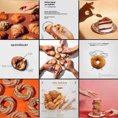 there are many different types of pastries on this page, including doughnuts and donuts