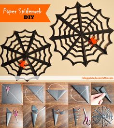 paper spider web diy with instructions to make it