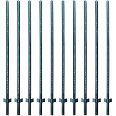 six metal poles with one pole on each side and the other in different positions to be used