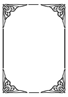 a black and white frame with an intricate design on the bottom, it is blank for text