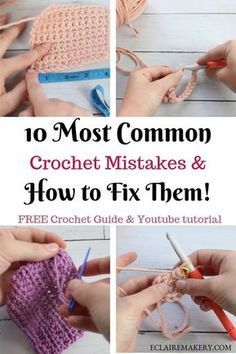 Learn the 10 most common mistakes crocheters make and how to avoid them with this comprehensive crochet tutorial guide. Crochet Mistakes, Crochet Tension, Crochet In The Round, Crochet Guide, Yarn Weights, Crochet Braid Styles, Crochet Faces, Step By Step Crochet, Crochet Youtube