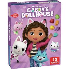 Gabby's Dollhouse Fruit Flavored Snacks feature tasty treats shaped like your favorite Gabby's Dollhouse characters for maximum fun. Packaged for on-the-go convenience and portability, these fruit flavored snacks are a treat the whole family can enjoy. These packaged snack bags are the perfect treat to include in a packed school lunch box or keep on hand for a moments notice. You've finally found the perfect after-school snack that's a win for you and your kids. Gabby's Dollhouse Fruit Flavored Gabby Dollhouse Tumbler, Gabbys Doll House Table Centerpiece, Gabby’s Dollhouse Cricut, Gabbys Dollhouse Recipes, Gabby Dollhouse Birthday Games, Gabbys Dollhouse Food, Gabby Dollhouse Party Favors, Dorthy Costume, Paper Squishes