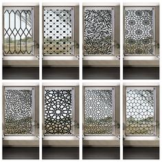 six different types of decorative window screens