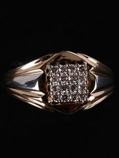 This Men's Ring Possesses A Bold Design With The Dazzle Of 0.28 Carat Diamonds. Bold Design, Diamond Rings