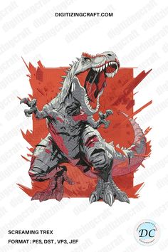 an image of a t - shirt design with the words screaming trex on it