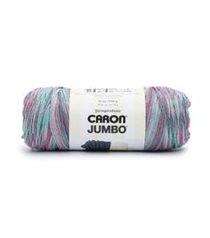 a ball of yarn that is pink, blue and green with the words carbon jumbo on