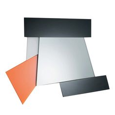 three different colors of mirrors on top of each other, one orange and the other grey