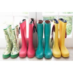 Artist-quality canvas. Patented warp-resistant construction with solid matboard backing. UV & fade-resistant archival inks. Easy to hang; hardware included. Handcrafted in the USA. Ebern Designs Size: 8" H x 12" W | Ebern Designs Colorful Rain Boots in a Line - Wrapped Canvas Photograph 8.0 H x 12.0 W x 1.25 D in blue / green / pink / yellowCanvas | 8" H x 12" W | Wayfair Gardening Shoes, Garden Boots, Rainy Day Activities, Rainy Season, April Showers, Hunter Boots, Rainy Day, Ebern Designs, Pink Yellow