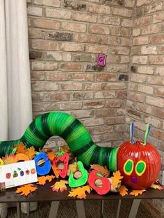 the very hungry caterpillar has been made out of construction paper and other items