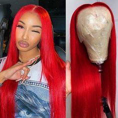 Allove Hair 10A Virgin Remy Human Hair Wigs, Red Color Straight Hair Wig,High Quality And Competitive Price. 100% No Tangle, No Shedding, No Bad Smell, 10-30 Inch Pre Plucked Red Color Straight Wigs With Baby Hair 150% /180% Density.3-5 Working Days Free Shipping. use code VIP8 get 8% off Smell Hair, Red Hair Accessories, Wigs Collection, 21st Birthday Outfits, Dreadlock Hairstyles For Men, Red Wig, Wigs Glueless, Straight Wigs, Red Wigs