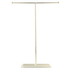 a gold plated metal stand with two bars on each end and one bar at the top