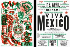 a mexican poster with an image of a skull on the front and back of it