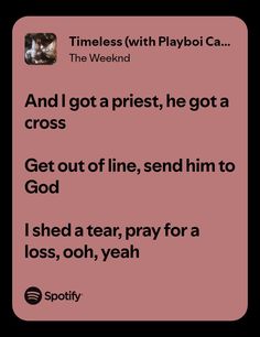 the text reads, and i got a priest, he got a cross get out of line, send him to god