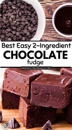 two ingredient chocolate fudge is the perfect treat for valentine's day or any special occasion