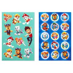 paw patrol stickers are shown next to each other