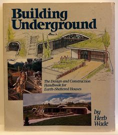 the front cover of building underground, with pictures of houses and other buildings in it