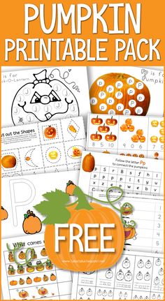 pumpkin printable pack for kids