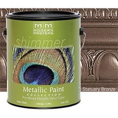 a metallic paint with a peacock design on it