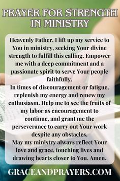 a prayer for strength in ministry