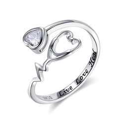 PRICES MAY VARY. Meaningful Gift - The open stethoscope heartbeat ring is a nursing jewelry.During a very challenging year,we are ever so thankful for our healthcare medical workers, they risk their lives to pay a lot for patients and medical care.We can give them this stethoscope ring as a Thanksgiving gift to express our gratitude, respect and admiration to them. Size&Material - Our stethoscope rings all come in standard US sizes.This heartbeat ring jewelry is size 8# and the ring thickness is Stethoscope Ring, Nursing Jewelry, Nurse Earrings, Heartbeat Ring, Doctor Jewelry, Student Doctor, Heart Beat Ring, Nurses Week Gifts, Medical Jewelry