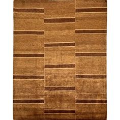 a brown rug with stripes on it