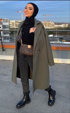 Winter Outfit Hijab, Hijab Outfit Winter, Classy Winter Outfits