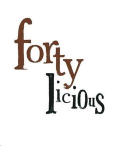 the title for forty picious, written in brown ink on a white paper background