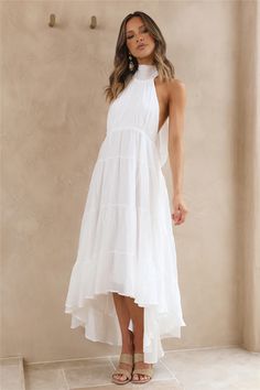 Dreaming of the days under the spring sun on the coast of Italy. We'll be styling ours with lace up sandals and loose curls. Coast Of Italy, Floaty Maxi Dress, Maxi Dress White, Spring Maxi Dress, Knit Maxi Skirt, Strapless Maxi, Strapless Maxi Dress, Loose Curls, Lace Maxi